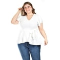 thumbnail image 1 of Blusa de corte peplum Roman Fashion /Juvenil, 1869 (Blanco) blanco 38, 1 of 5