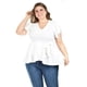 thumbnail image 1 of Blusa de corte peplum Roman Fashion /Juvenil, 1869 (Blanco) blanco 40, 1 of 5