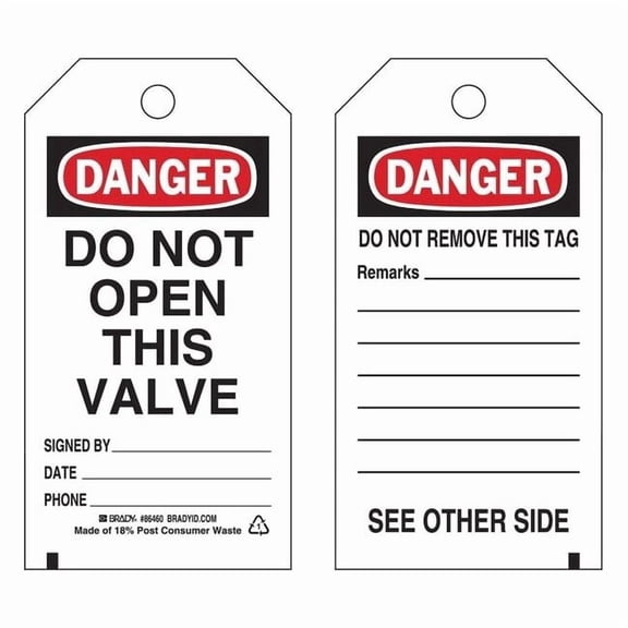 Brady Danger Tag,5 3/4in H,3in W,Polyster,PK10 86460