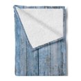 thumbnail image 2 of Fence Soft Flannel Fleece Throw Blanket, Old Painted Rustic Wooden Planks Vintage Naturally Weathered Destruction, Cozy Plush for Indoor and Outdoor Use, 70" x 90", Pale Azure Blue Dust, by Ambesonne, 2 of 5