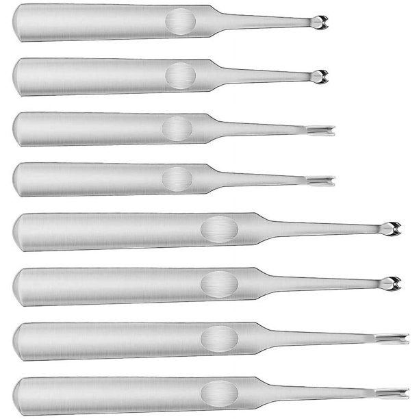 8 piezas de herramientas de cuero hechas a mano con ranura en forma de U/V para bricolaje, herramientas de trabajo de borde de cuero de acero inoxidable para trabajos de tallado de cuero