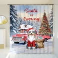 thumbnail image 3 of Santa is Coming Australian Shepherd Merry Christmas Xmas Noel Truck Tree Shower Curtain Aussie Dog Lover Gifts Waterproof Bathroom Bathtub Curtain - 02023, 3 of 5