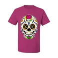 thumbnail image 2 of Wild Bobby Day Of The Dead Sugar Skull Pop Culture Men Graphic Tee, Fuschia, X-Large, 2 of 5