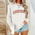 thumbnail image 4 of Sweatshirts for Women Christmas Long Sleeve Round Neck Printing Loose Hoodless Sweatshirts White 2XL, 4 of 5