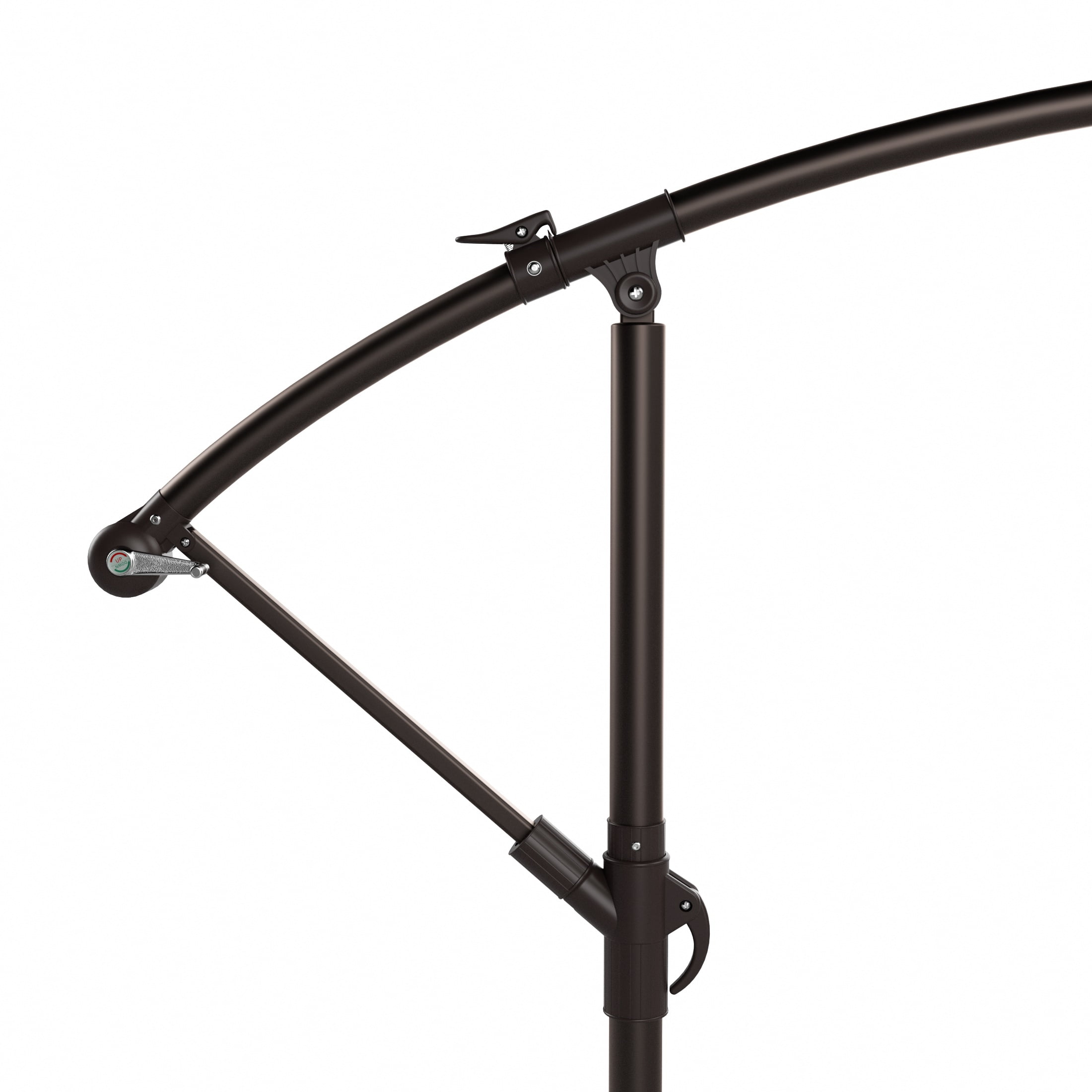 WestinTrends Julia 10 Ft Cantilever Umbrella Outdoor Patio Shade Market Hanging Offset Umbrella with Infinite Tilt and Easy Open Crank Lift, Black/White Stripe
