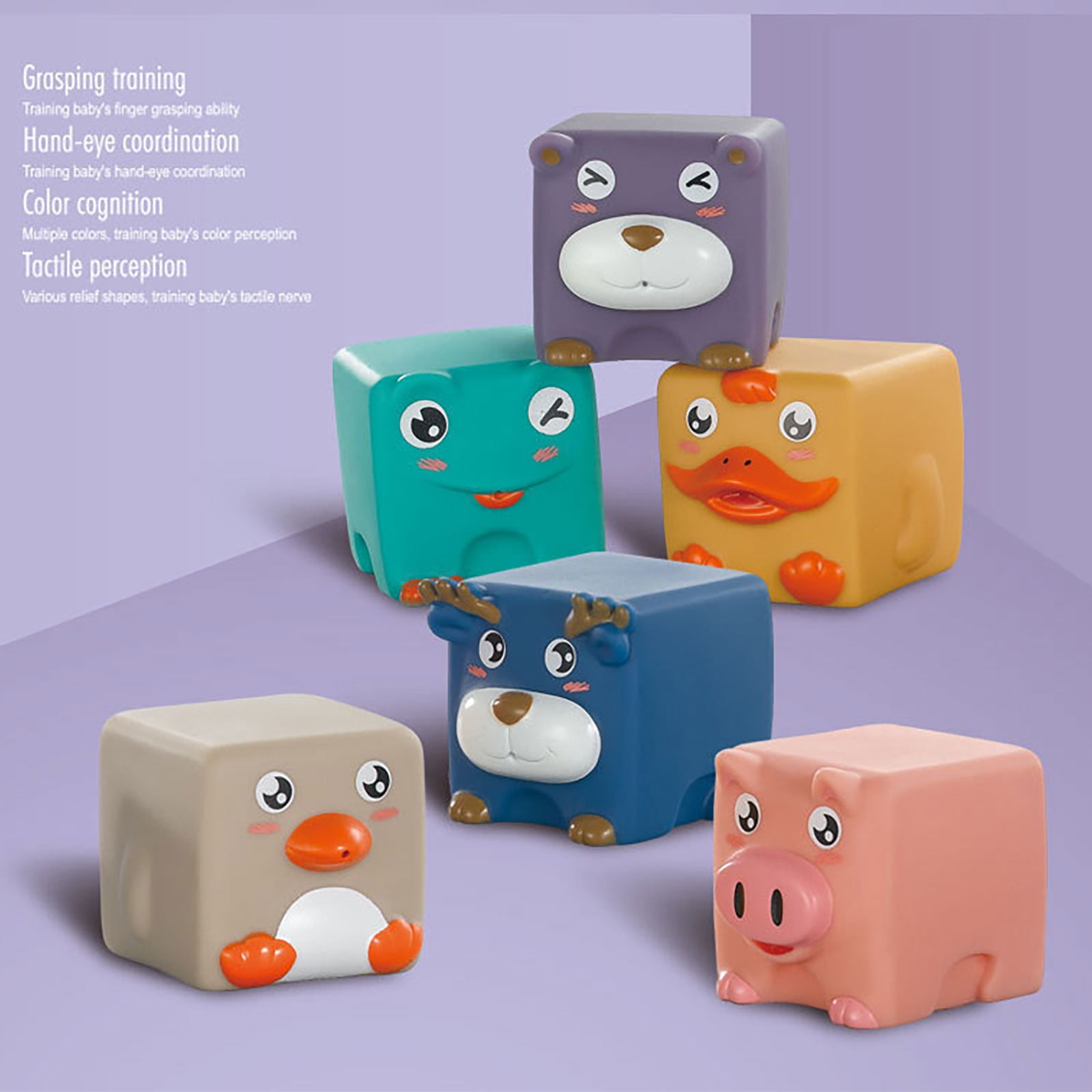 Soft Gel Building Blocks, Baby Educational Toy, Teething Safe Silicone Blocks, Early Childhood Learning, Boilable Hygienic Toy, Cartoon Blocks, Hands-On Development Toy