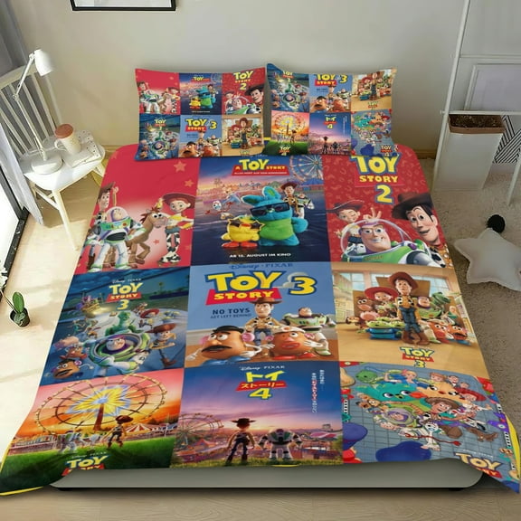 3 Piece Bedding Set For Toy Story Comforter Cover Set Cute Duvet Cover Sets Super Soft Teens Bedding Set Kids Bedroom Gifts,ses Twin