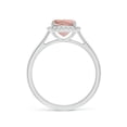 thumbnail image 2 of ANGARA Natural Classic Cushion 1.2 ct Morganite Halo Engagement Ring in 14K White Gold for Women | Birthday, Anniversary, Jewelry Gift for Women | Natural Morganite Ring, 2 of 11