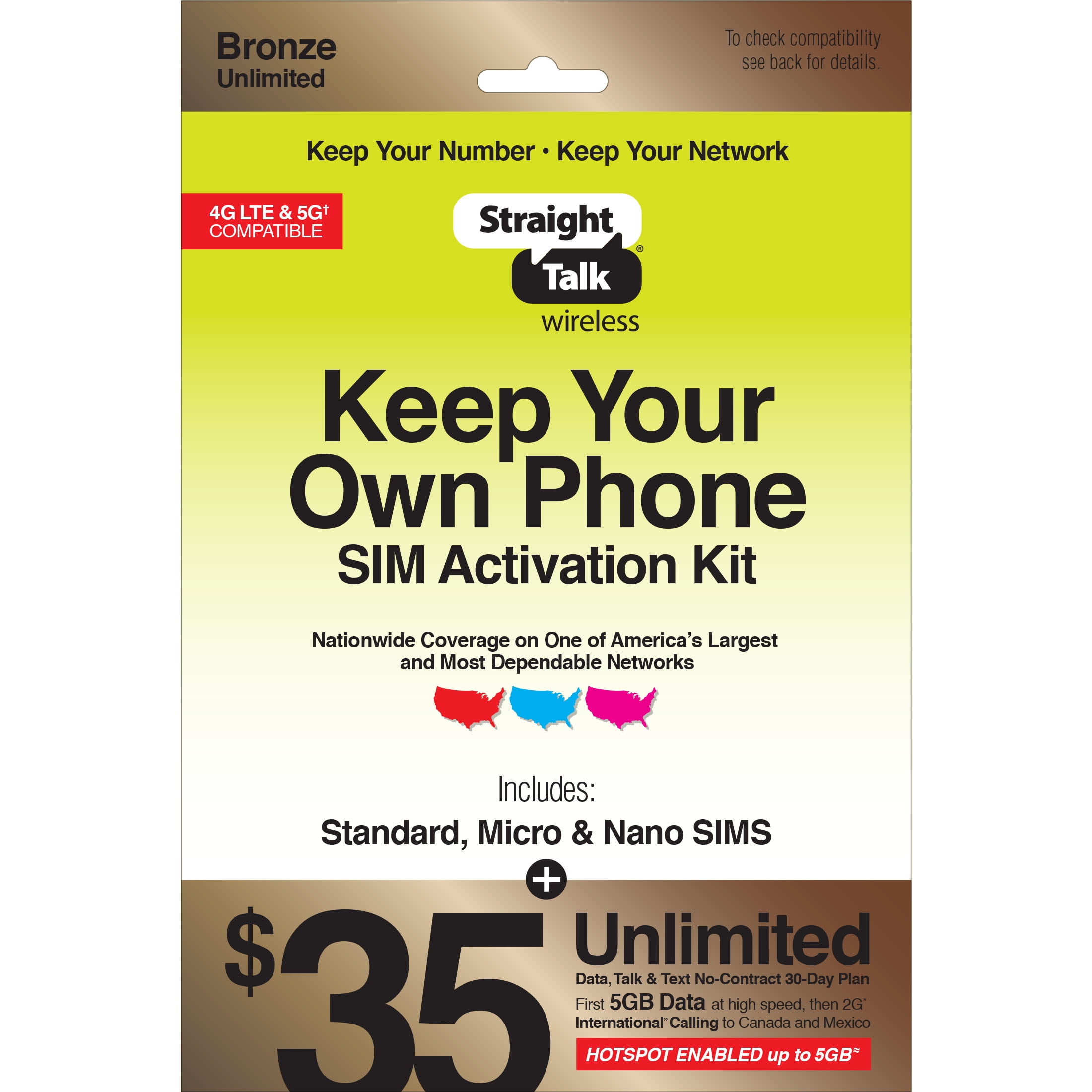 Straight Talk 35 Keep Your Own Phone Sim Bundle Kit