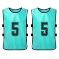 thumbnail image 2 of Carevas 6 PCS Adults Soccer Pinnies Quick Drying Football Team Jerseys Youth Sports Scrimmage Soccer Team Training Numbered Bibs Practice Sports Vest, 2 of 7