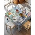 thumbnail image 2 of Easter Suqare Tablecloth - 54 x 54 Inch, Spring Bunny Easter Eggs Floral Beige Green Wood Waterproof & StainResistant Tablecloth, Washable Oil-proof Table Cover for Dining/Party/Wedding/Buffet, 2 of 9