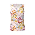 thumbnail image 4 of Xecao Colorful Floral print women's scoop neck, loose-fit workout tank tops for the gym., 4 of 9