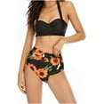 thumbnail image 2 of 2 PCS Women Swimsuits Bathing Suits Sunflower Print Halter Sexy Bikini Set High Waisted Beach Swimwear, 2 of 6