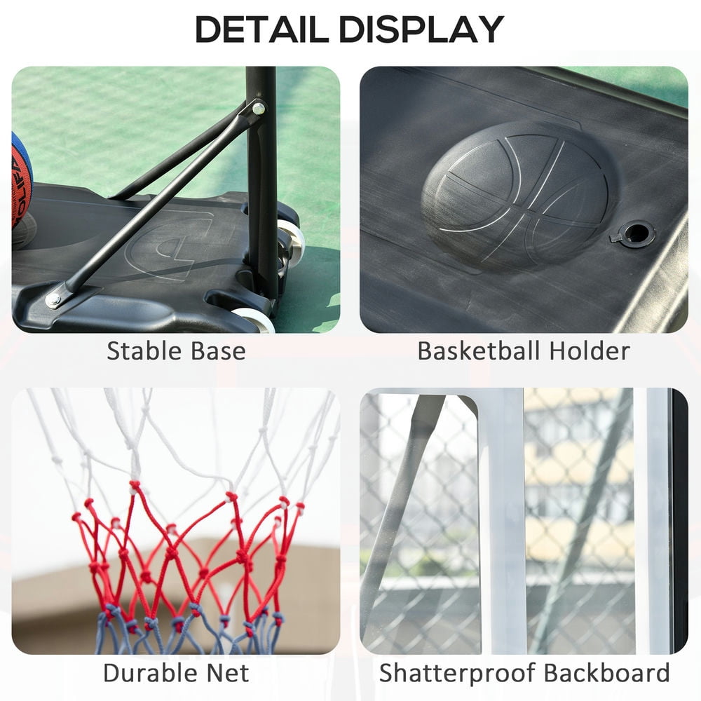 Resenkos Portable Basketball Hoop System Stand with 33in Backboard, Height Adjustable 5FT-7FT for Indoor Outdoor Use