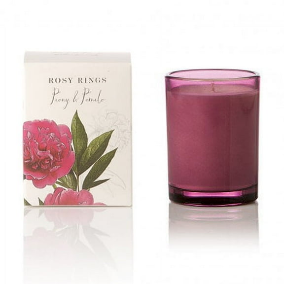 Rosy Rings Peony & Pomelo Botanica Glass Candle 17oz