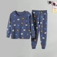 thumbnail image 4 of ROLKFUK Big Boys Pajama Sets, Cotton 2 Piece Soft Fall Winter Sleepwear Blue Size 7-10 T, 4 of 6