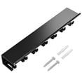 thumbnail image 2 of Floating Shelf With Hooks, 15 x 6.2 x 2 in Metal Wall Mount Shelf, Tonal Accessory Shelf, Home Gym Storage Organizer, Wall-Mounted with 7 Double Hooks, Black, 2 of 7