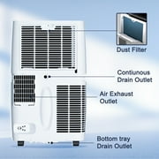 HUMSURE Portable Air Conditioners 12000 BTU Room Air Conditioning Portable for Room, 24H Timer, 5-in-1 Quiet AC Unit as Cooler Dehumidifier Fan, Remote Control Window Kit