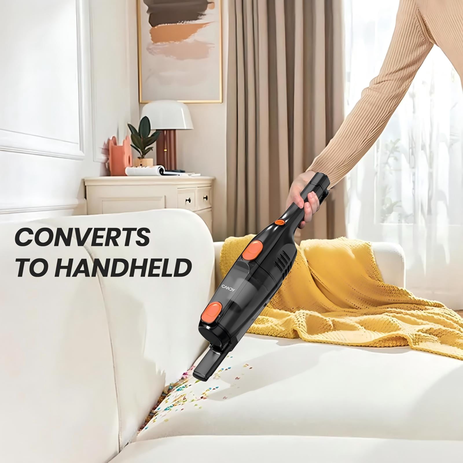 Candy® Corded Stick Vacuum Cleaner, 3-in-1 Handheld Vacuum with Powerful Suction, One-Click Dust Disposal, 0.8L Large Capacity, for Hard Floors & Ceramic Tile, Easy Clean