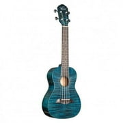 Oscar Schmidt OU2TFTBL-A-U Flame Transparent Blue Tenor Ukulele, Gloss Finish