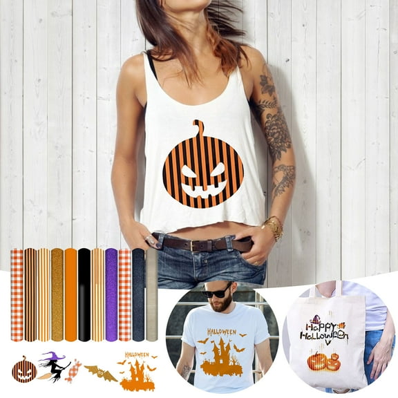 Floleo Halloween Transfer Heat Paper On Vinyl Silhouette Film Diy Fabric Thermal Garment Artscrafts Sewing Rose Metallic Sheets