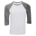 thumbnail image 1 of Canvas - Camiseta con manga 3/4 para hombre - Modelo baseball/Béisbol (Blanco/Jaspeado oscuro), 1 of 3