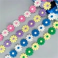 thumbnail image 6 of 15 Yards Embroidered Flower Lace Trim 25mm Wide Embroidered Applique, 6 of 20