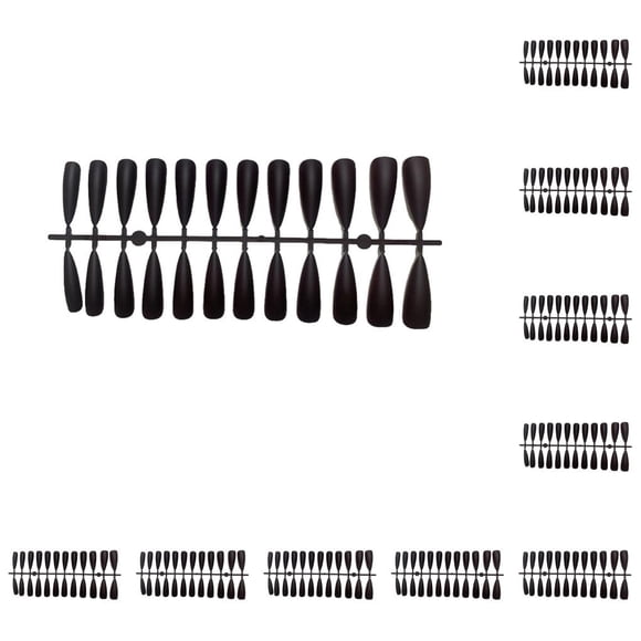 Vogacara Tabletas para mejorar las uñas Diseño de puntos elegantes Durabilidad Textura esmerilada Puntas de manicura para uñas falsas JM-10 JM-10Café Profundo 10piezas