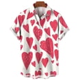 thumbnail image 2 of Camisa hawaiana con estampado 3D de corazón de amor para hombre y mujer, blusa de manga corta con botones para el día de San Valentín, 2 of 4
