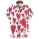 thumbnail image 2 of Camisa hawaiana con estampado 3D de corazón de amor para hombre y mujer, blusa de manga corta con botones para el día de San Valentín, 2 of 4