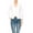 White, variant on Women's Collarless Blazer Open Front Sleek 3/4 Sleeves Cardigan