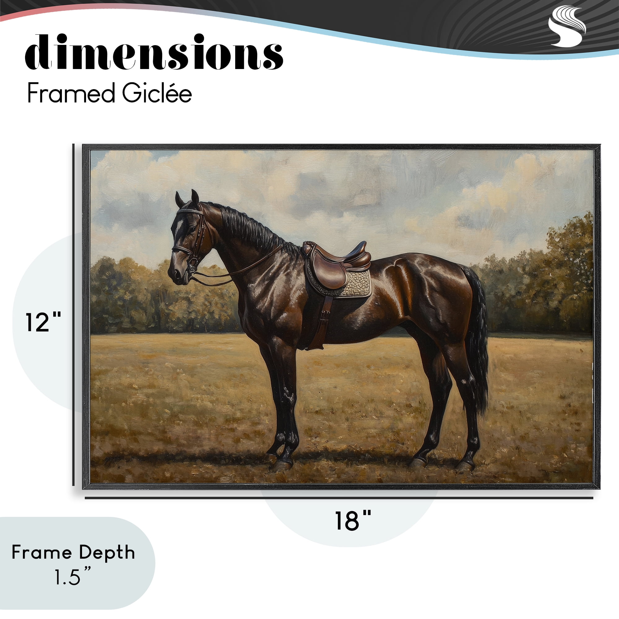 Stupell Industries Dark Brown Pony Portrait Black Framed Giclee Art, design by Petal Prints Design