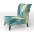 thumbnail image 3 of Designart "Green Blue Abstract Geometric Fusion II" Upholstered Abstract Shapes Accent Chair and Modern & Contemporary Arm Chair - Multiple Color & Pattern, 3 of 7