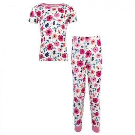 UPC: 0660168617283 | Touched by Nature Baby Girl Organic Cotton Tight-Fit Pajama Set Garden Floral 12-18 Months