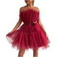 thumbnail image 1 of Cameland Robe en Tulle Sans Manches pour Femmes, Robe Courte en Tulle Solide, Robe de Princesse Sans Bretelles pour Fête, 1 of 5