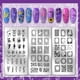 thumbnail image 3 of Juego de 3 placas para estampar uñas con diseño de ángel, hada, borde floral, plantillas para manicura con mariposas, rosas y plantas, imágenes de luna y estrella., 3 of 9