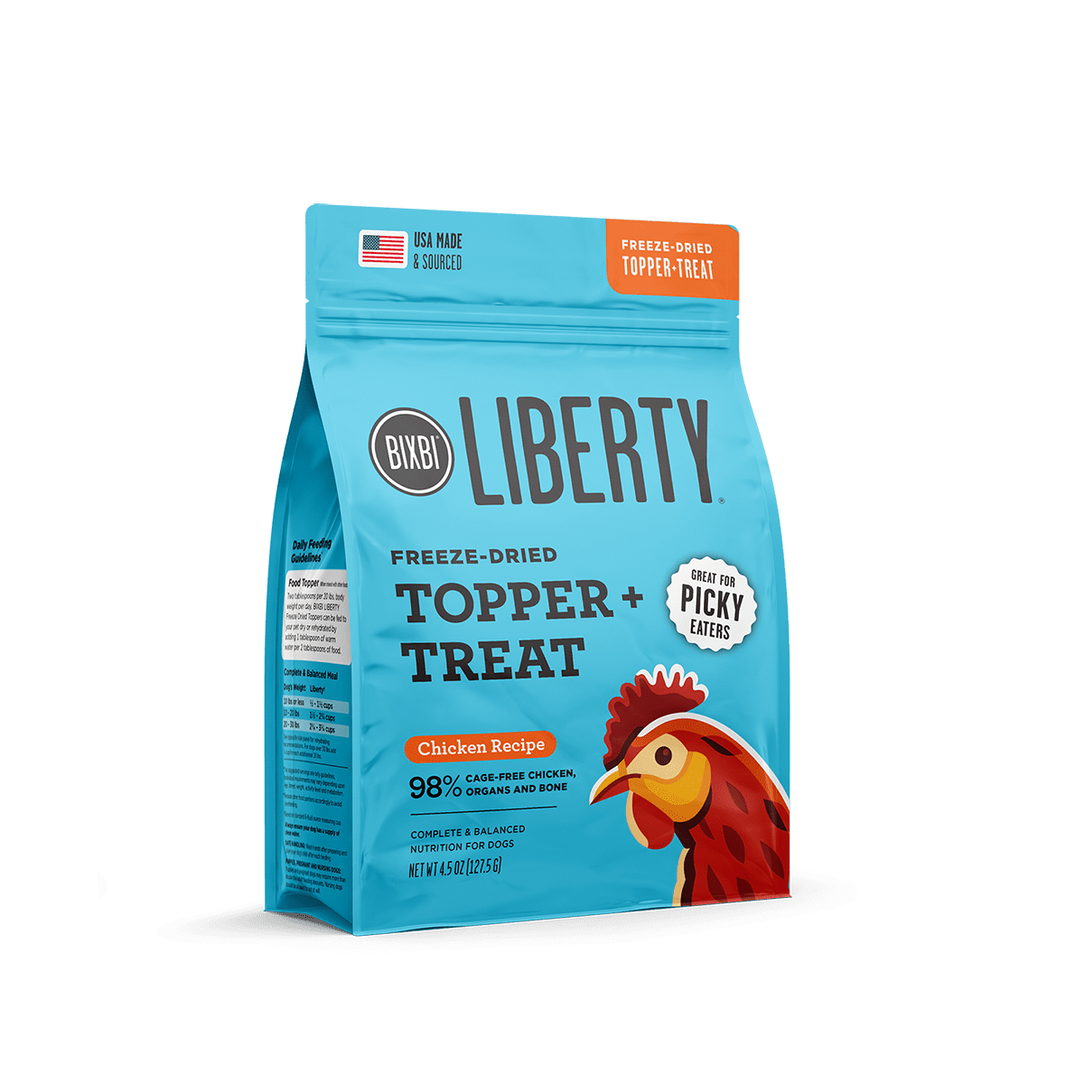 BIXBI Liberty Freeze Dried Dog Food Topper Dog Treat Made With