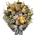 thumbnail image 1 of Corona de la Sagrada Familia, Belén, corona navideña con piñas artificiales, corona religiosa de invierno para puerta de entrada con figura de Jesús para interior y exterior., 1 of 8