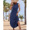 thumbnail image 4 of Vestido Zeagoo, casual, de verano, sin mangas, para playa, azul marino, 4 of 6