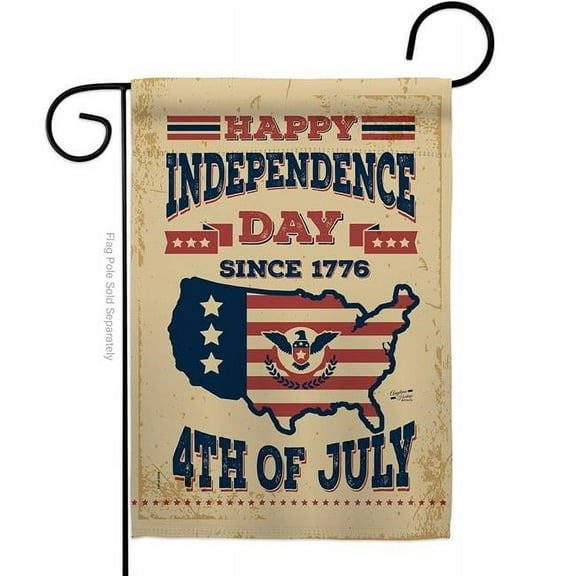Angeleno Heritage G135261-BO 13 x 18.5 in. Happy Independence Day American Fourth of July Vertical Garden Flag with Double-Sided House Decoration Banner Yard Gift