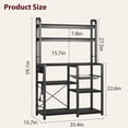 thumbnail image 2 of BeesClover Baker Rack with Power Outlet - Microwave Stand with Storage, Industrial Microwave Stand, Kitchen Buffet Table with Large Storage, 6-Tier Kitchen Storage Rack with Hutch, 2 of 7