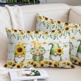 thumbnail image 2 of Spring Gnomes Throw Pillow Covers, Botanical Yellow Flowers Leaves Wooden Plank Soft Breathable Pillow Cases with Invisible Zipper, Standard Pillowcases for Couch Bed Sofa Chair 20x26 Inches, 2 of 9