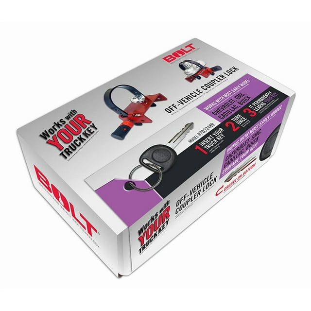 BOLT Locks Strattec Security Trailer Coupler Lock 7032493 Ball And Clamp Type; Black/Red; Single; Opens With Vehicle Ignition Key