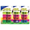 BAZIC Mini Highlighter w/ Pocket Clip, Assorted Color Chisel Tip Marker (4/Pack), 3-Packs