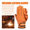 thumbnail image 2 of Leather Gloves Welding Breathable Thermal Insulation Elastic Design Protective Equipment, 2 of 7