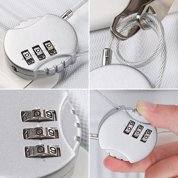 4 Pièces Cadenas à Combinaison 3 Chiffres Multicolores - Sécurité Pour Valises Et Bagages