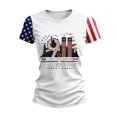 thumbnail image 5 of Domzest Womens Never Forget Patriotic T-Shirt 9/11 25th Anniversary Shirt Short Sleeve Crew Neck USA Flag Graphic Tee White XL, 5 of 6
