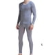 thumbnail image 2 of Jumpingount Conjunto de ropa interior para hombre, ropa de dormir de seda helada para otoño e invierno, ropa de abrigo de Color sólido, camiseta interior conjuntos de ropa Gris/L Jumpingount AP013755-05, 2 of 6