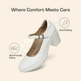 thumbnail image 5 of BURUDANI Women's Chunky Low Block Heels Mary Jane Closed Toe Work Pumps Comfortable Round Toe Dress Wedding Shoes Wide Shoes, 5 of 8