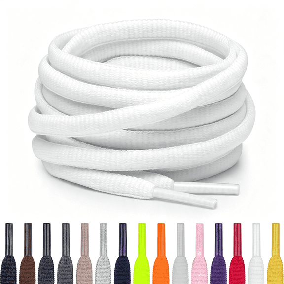 BZCOE Oval Athletic Shoe Laces, Multiple Lengths and Colors Available Sturdy Boot Laces